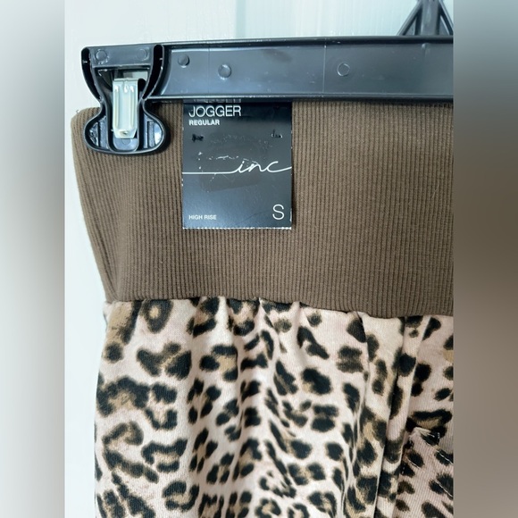 INC International Concepts Brown Track Pants with Leopard Print - Picture 8 of 9
